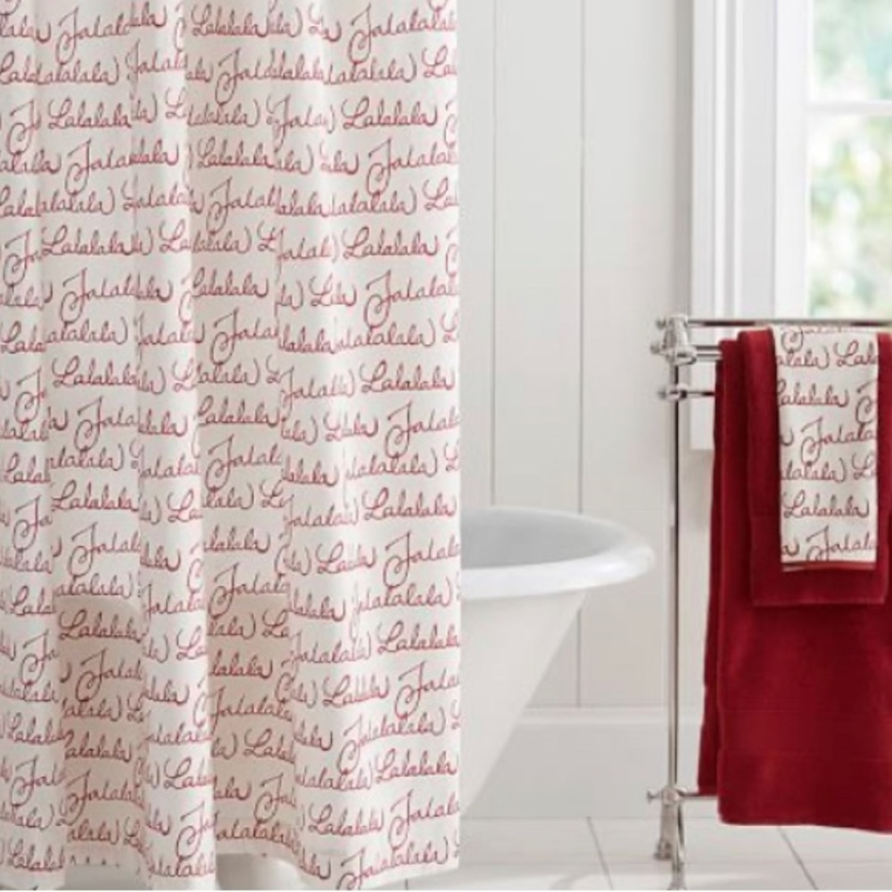 Pottery Barn Fa La La La La shower curtain - Picture 2 of 2